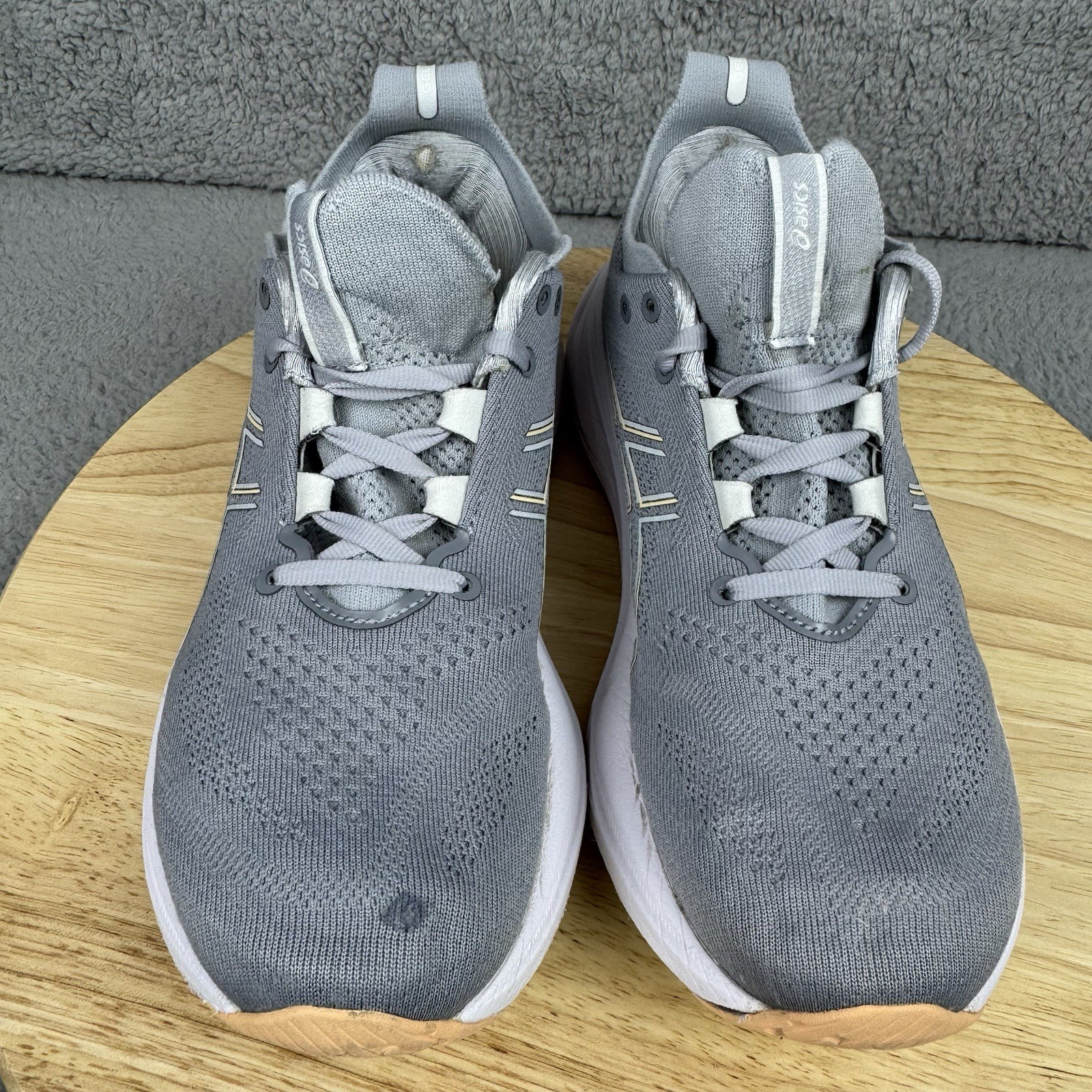 Asics Gel-Nimbus 26 Womens 7.5 Gray Running Walking Shoes 1012B601 NO INSOLES