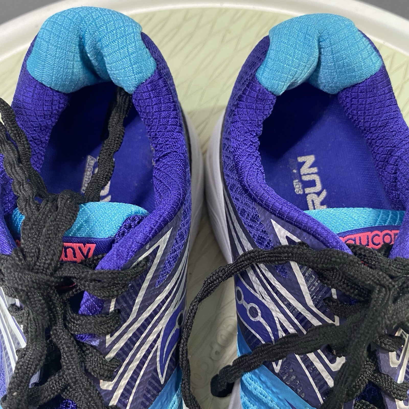 Saucony Everun Ride9 Womens Blue&Purple Running Sneakers 8mm Offset Sz.7