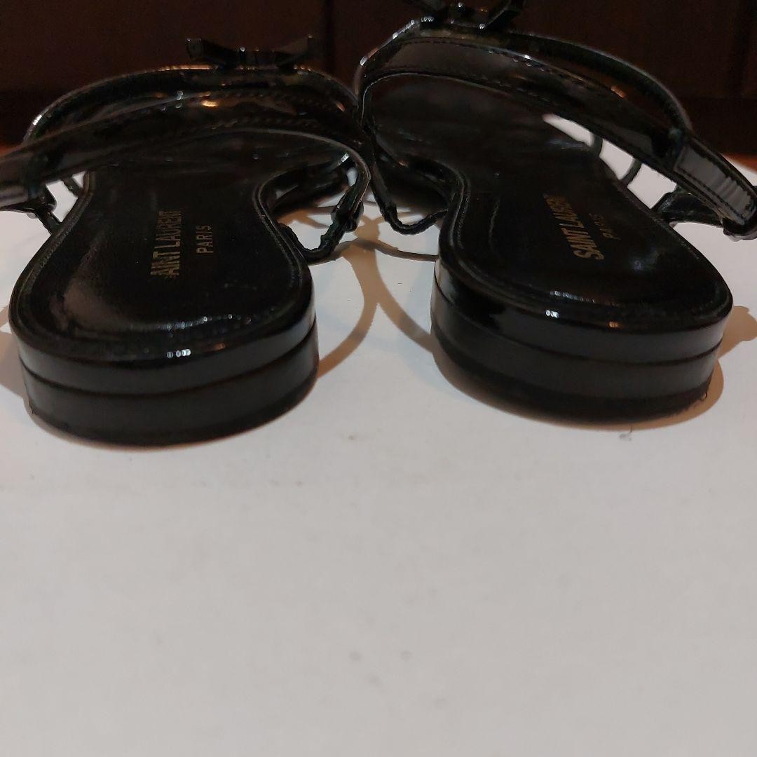 Saint Laurent Sandals Shoes YSL Cassandra EU 38 US 8 Black Authentic