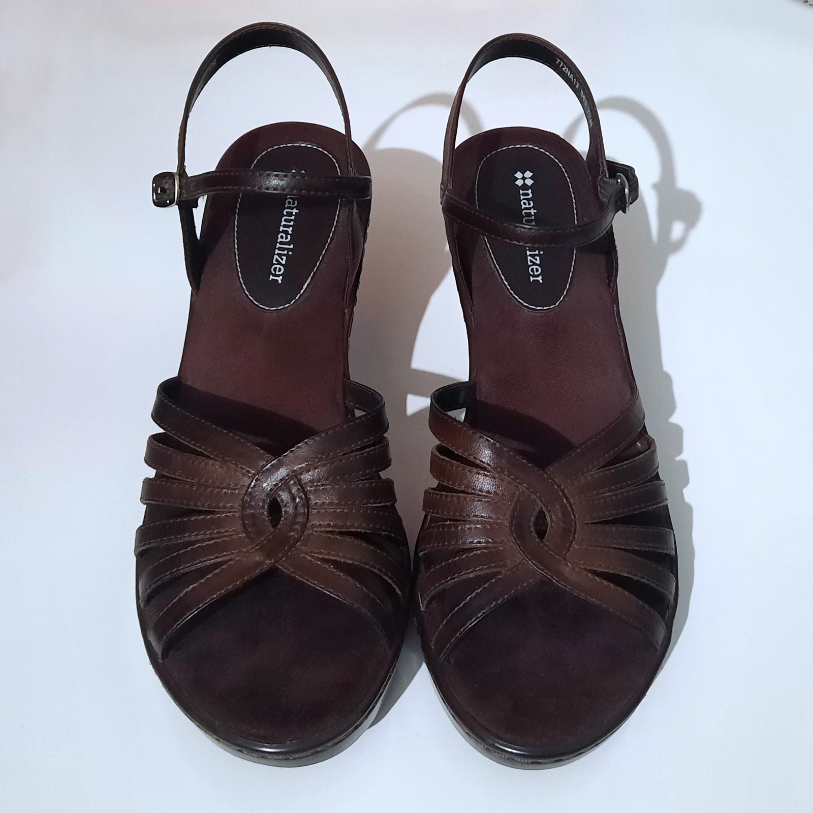 Naturalizer Wedge Heel Sandals Brazil Brown Strap – Women’s 7.5
