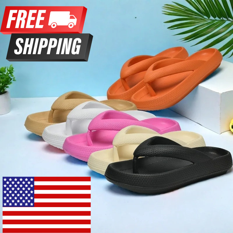 Pillow slippers Anti-Slip Sandals Soft Slippers Cloud Shower Home Hole Shoes