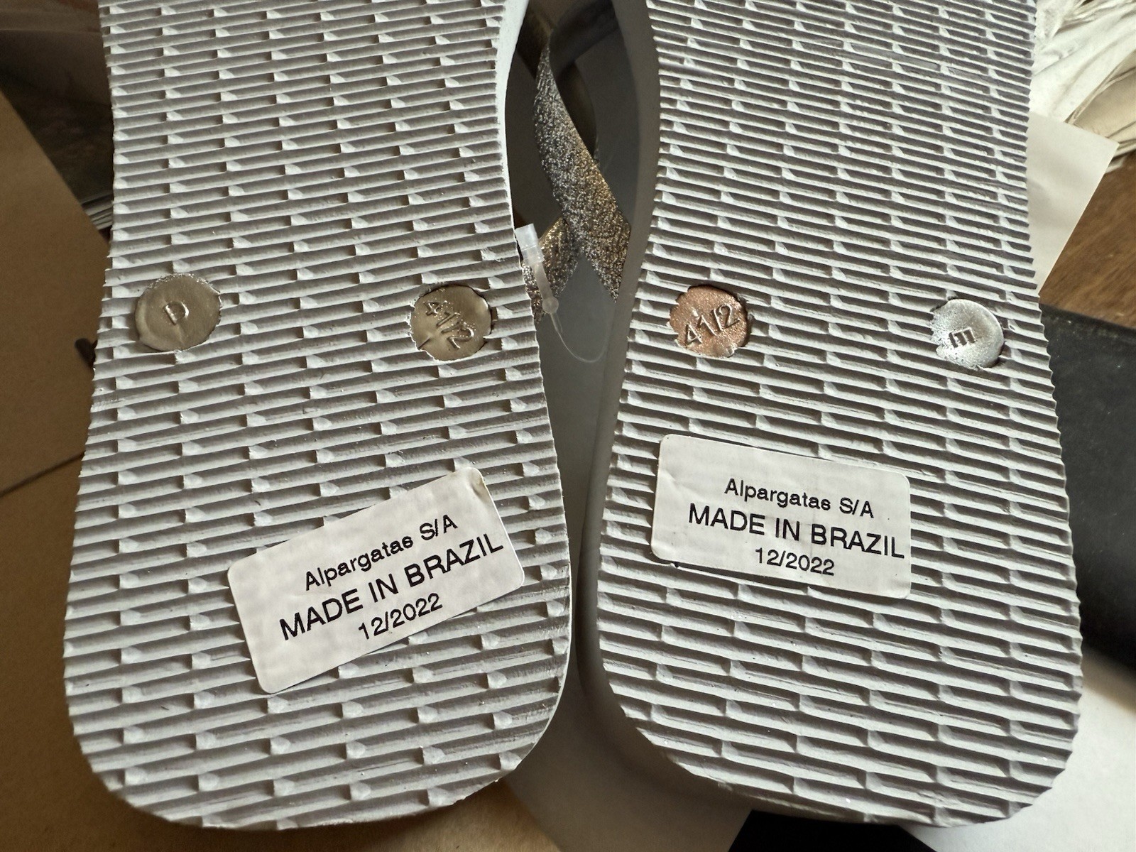 Havaianas Slim Square Glitter Party Lt Blue/Grey Contrasting Straps 41-42 – New