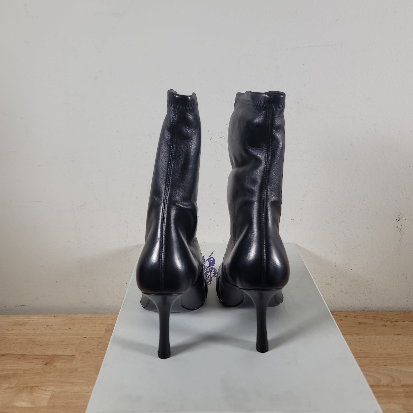 Burberry Peep Zip-Detailed Ankle Boots Size 36 US Size 6 New With Box