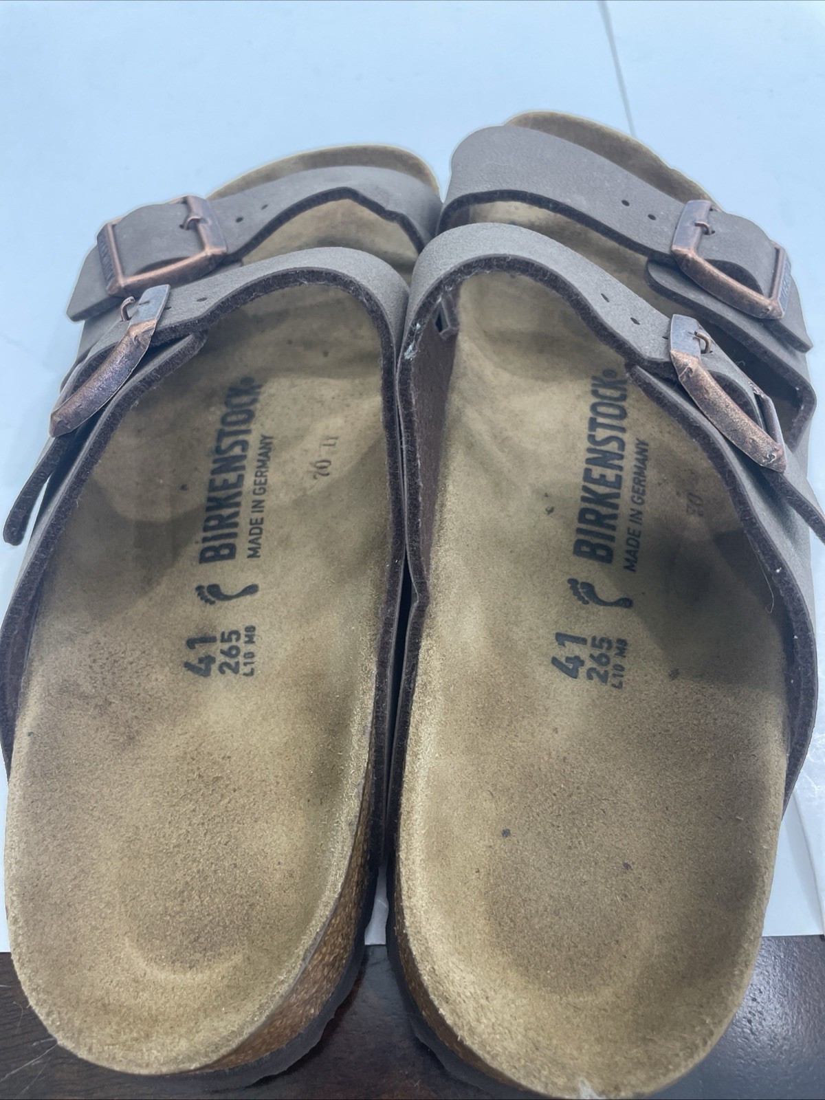 Birkenstock Arizona Suede Mocha Soft Footbed Sandals EU 41 Regular/Wide L10 M8