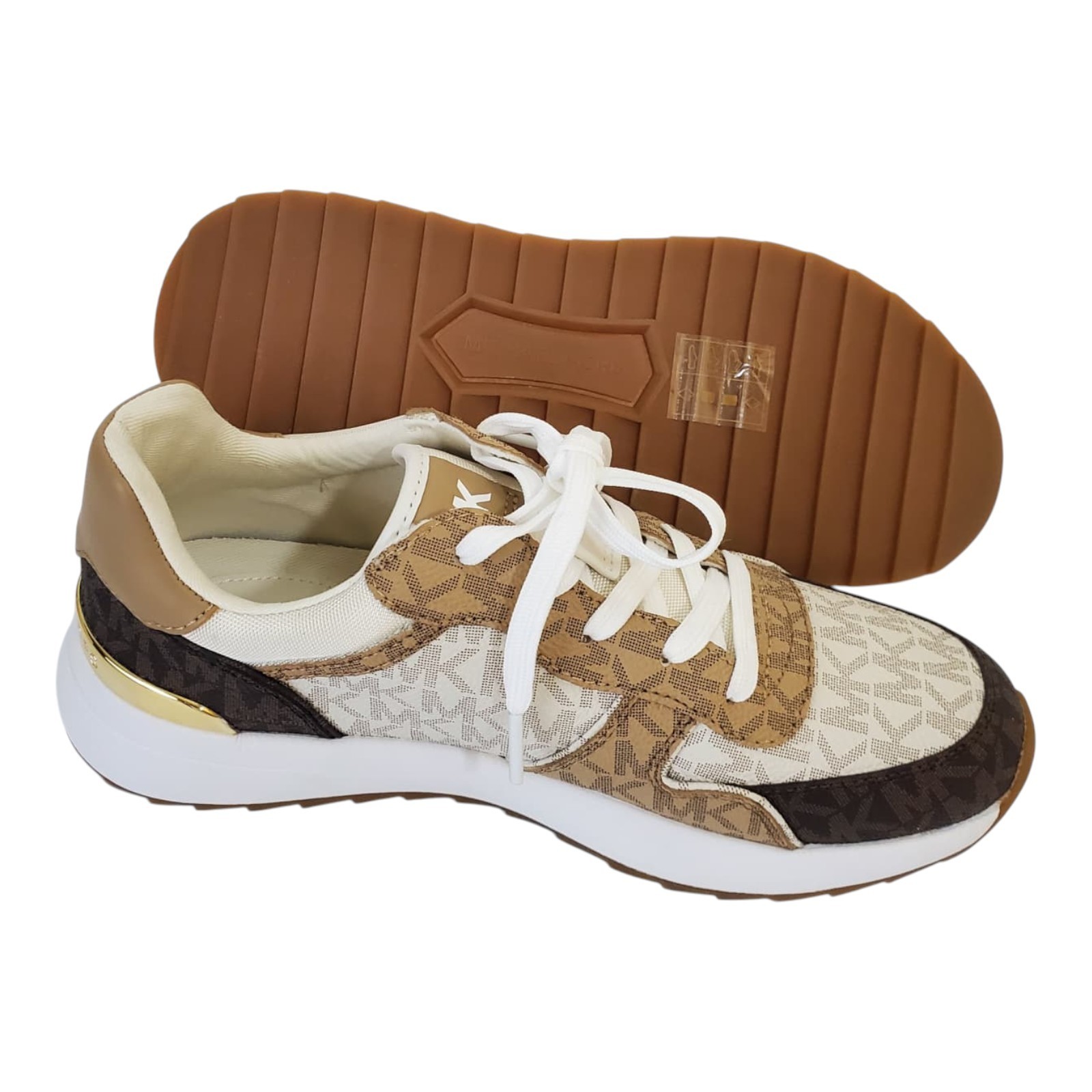 NEW MICHAEL KORS AUTHENTIC WOMEN’S CAMEL BROWN SHOES SNEAKERS SIZE 6 7 8 9 10