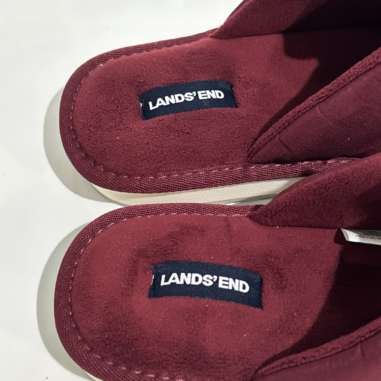 Lands’ End Fleece Lined Comfort Puffer Slip On Indoor Outdoor Slippers Women 9 B