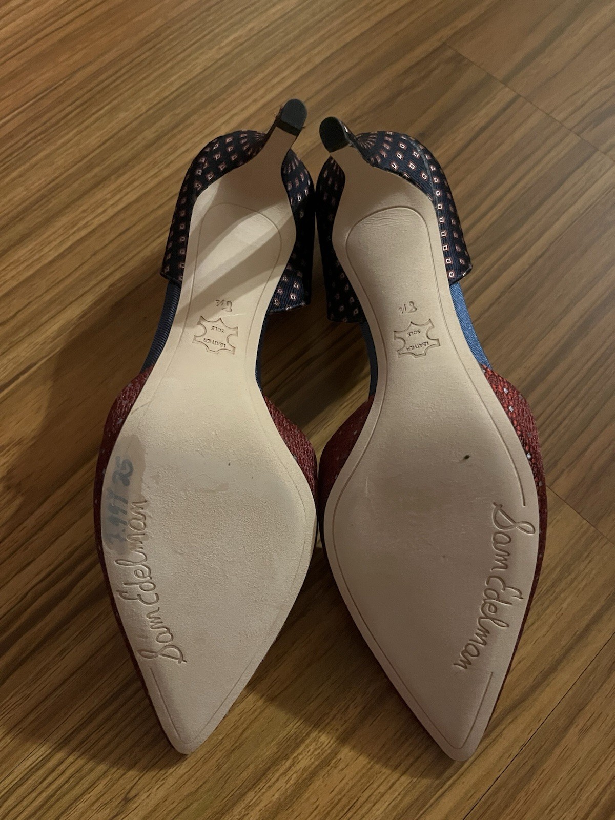 Sam Edelman Telsa D’Orsay Fabric Covered Pump Cranberry/Navy 8M