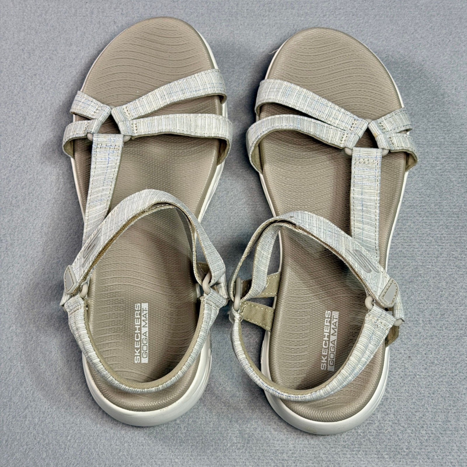 Skechers Womens On-the-GO 600 Goga Mat Strappy Sandals Size 8 Taupe 16182