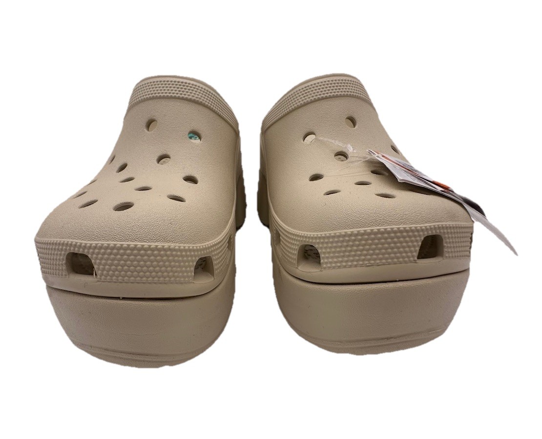 CROCS SIREN PLATFORM CLOGS Heeled Beige High Heel Platform Sandals Sz 12 NWT