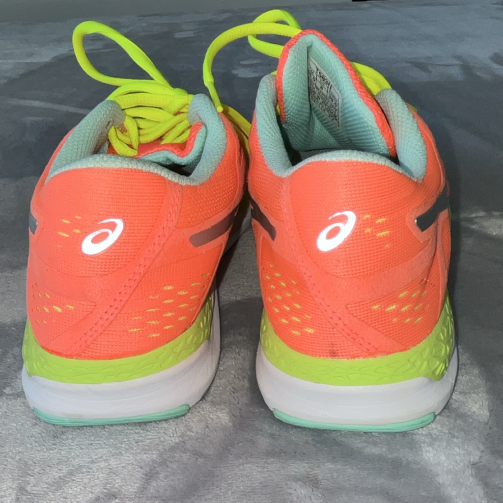 ASICS T583N Women’s Low Top Lace-Up Sneakers Mesh Synthetic Orange Multi size 8