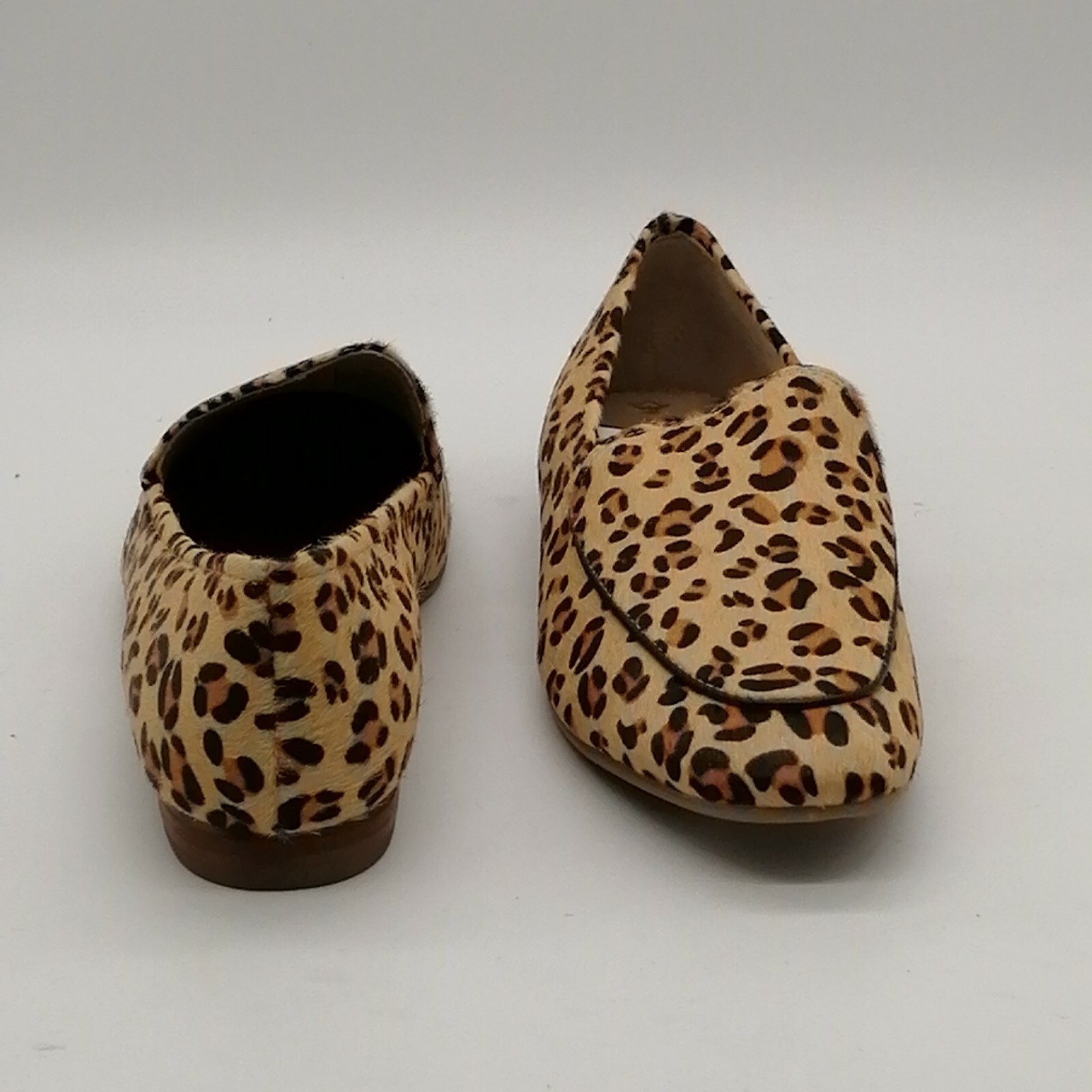 Joules Shoes Womens Lexington Leather Loafers Leopard Print Moc Toe 6 NEW