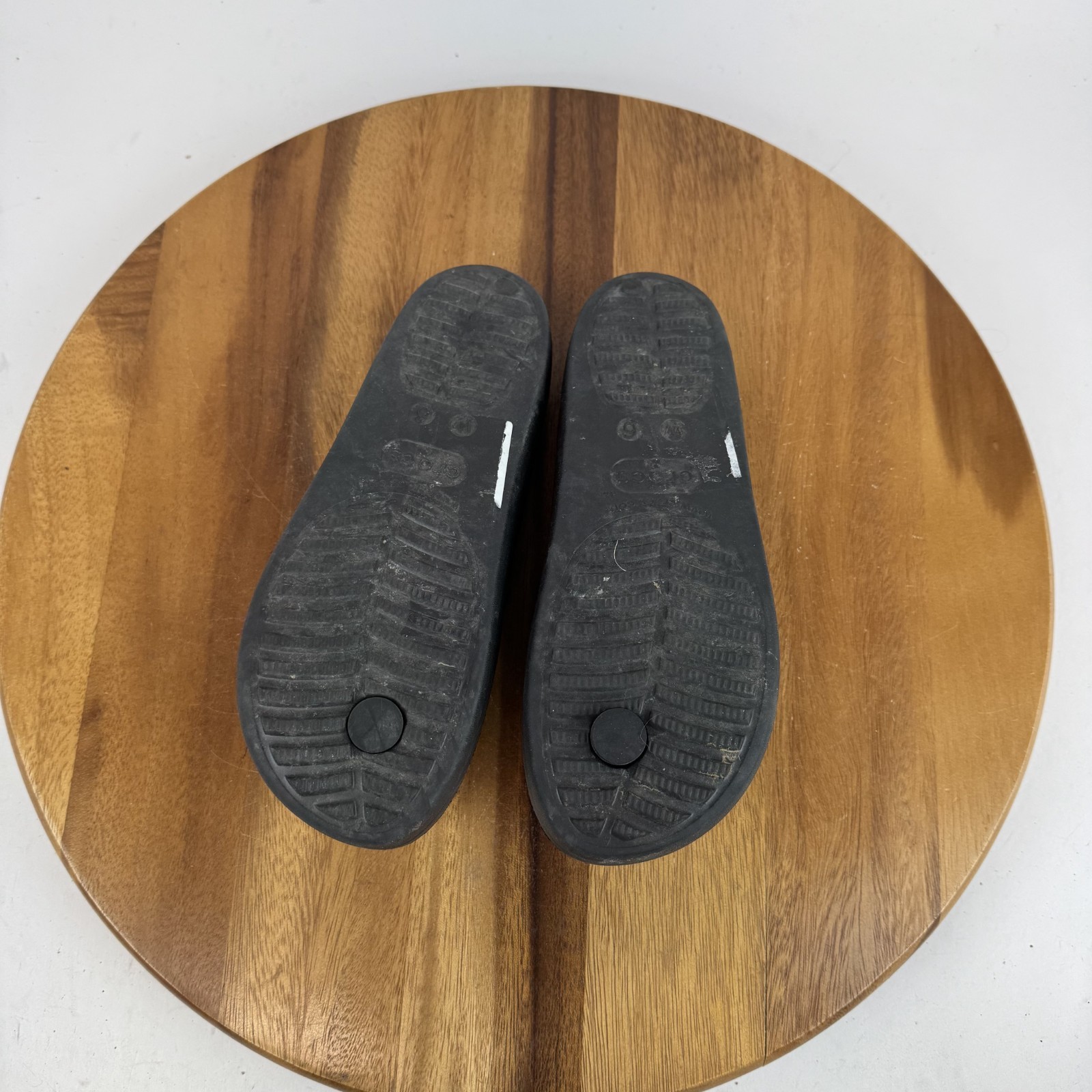 Womens Crocs Baya II Black Platform Thong Slip On Flip Flop Sandals Size 6 M GUC