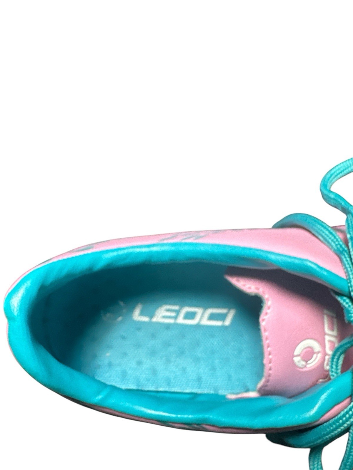 LEOCI Pink Blue Firm Ground Soccer Cleats EU42/Woman’s Size 10/ Men’s Size 8.5