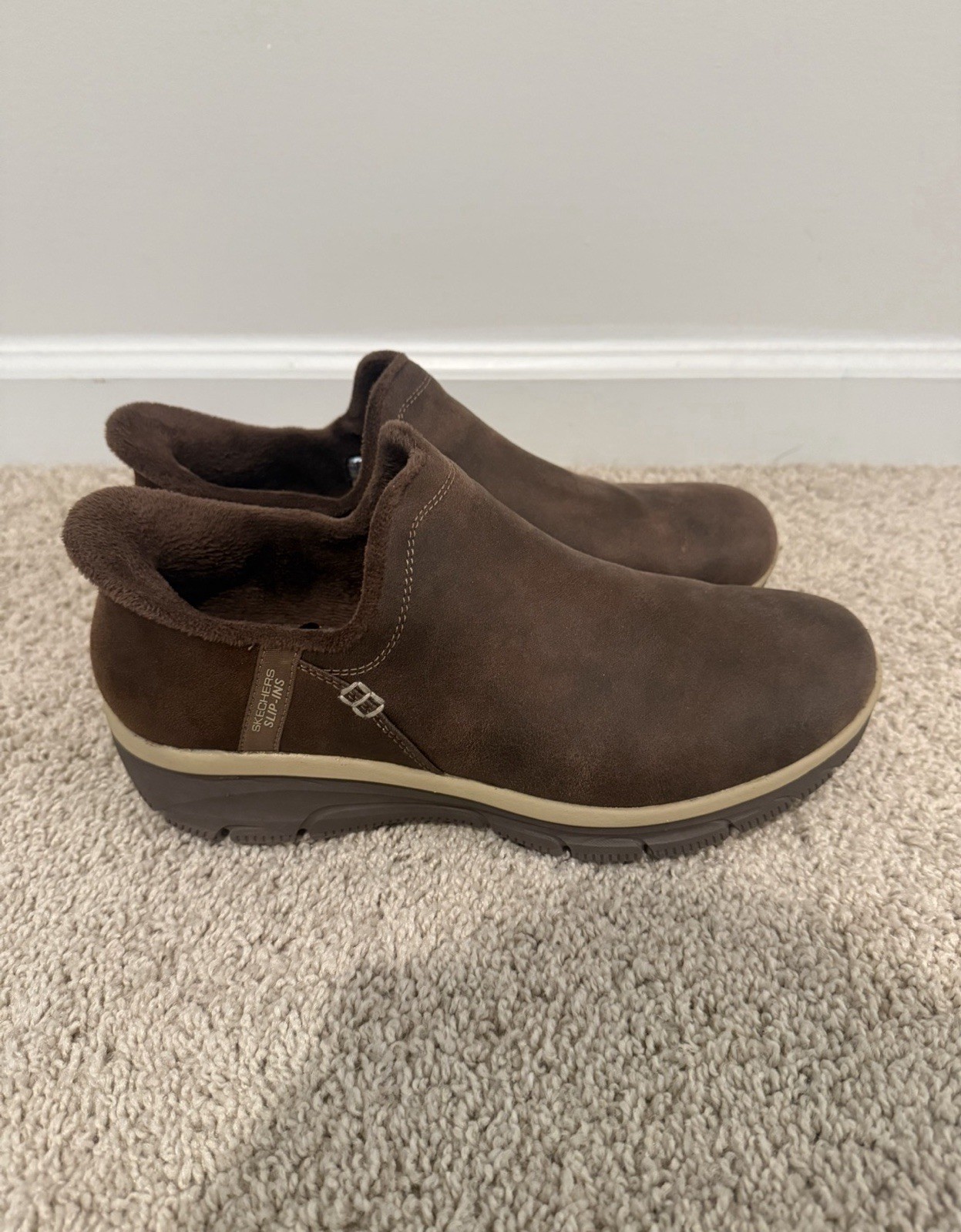 Skechers Slip-Ins Easy Going Modern Hour Cozy Loafers Chocolate Brown Size 11