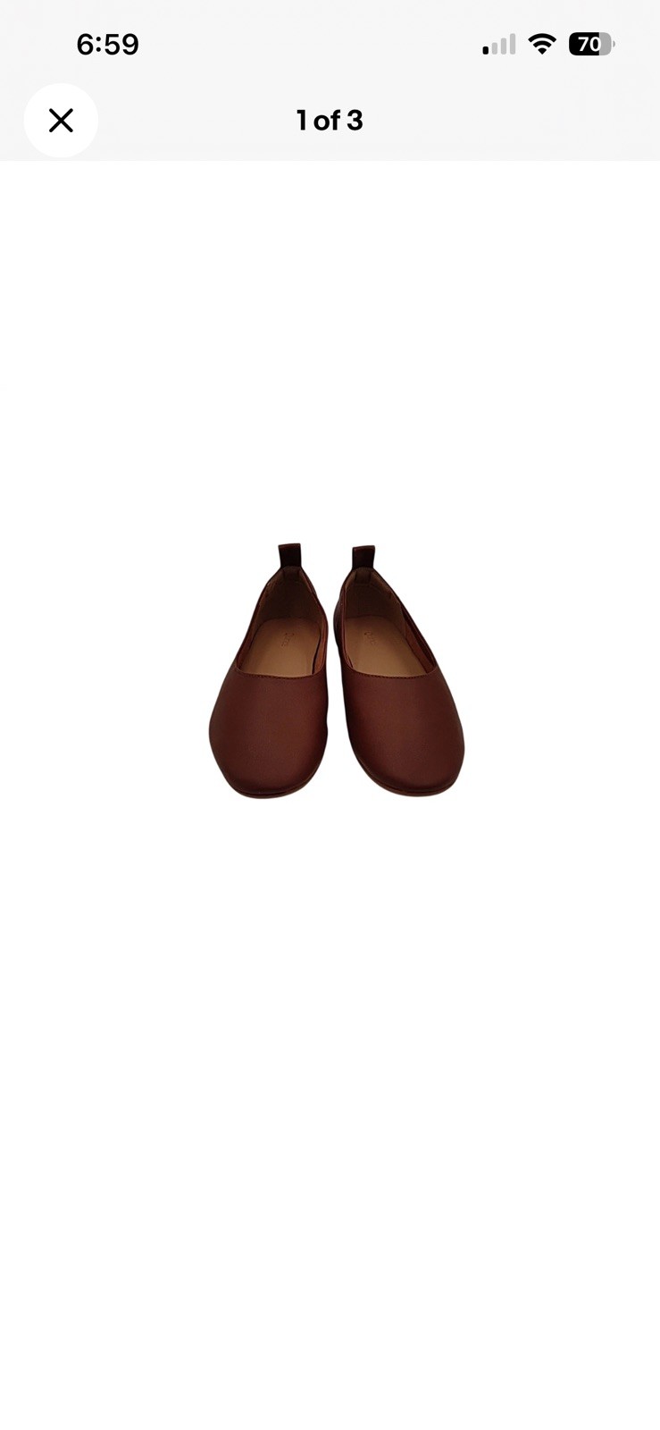 Quince Women Italian Leather Glove Ballet Flat Cognac Shoes 8