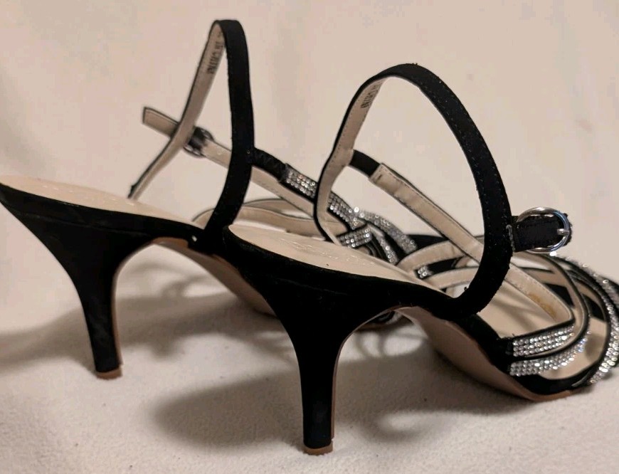 David’s Bridal Preston Women’s Heeled Sandals Black Jewel Size 10M N15
