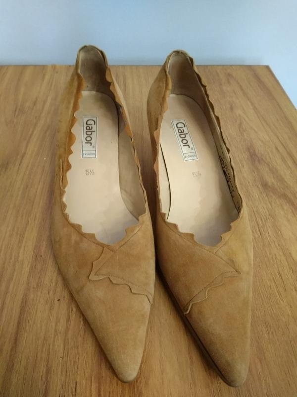 Women Gabor heels orange suede 38 #7TYG