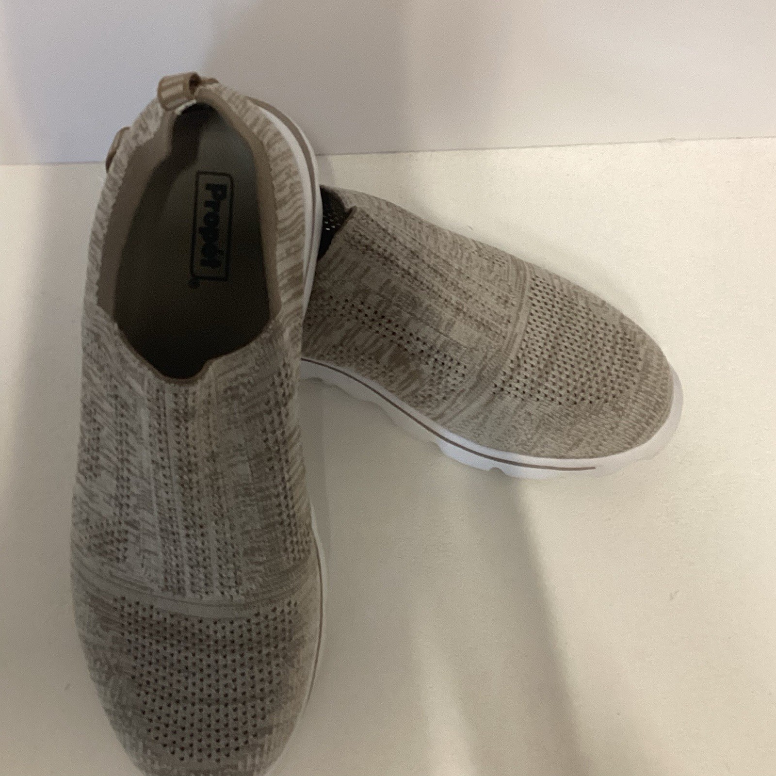 PROPET WAT024 Travel Active Stretch Women’s Comfort Slipon in Taupe Medium US 11