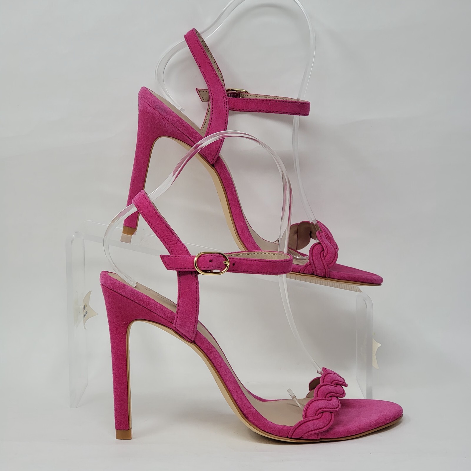 Stuart Weitzman Womens Dancer Twistie 100 Suede Pink Stiletto Heels Size 7.5 New