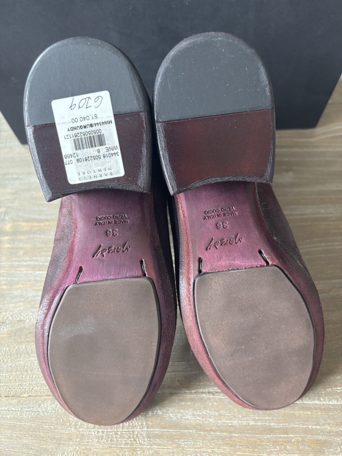 Marsell Burgundy Vino Funghetto Suede Ankle Boots SZ 36 New With Box MSRP $1040.