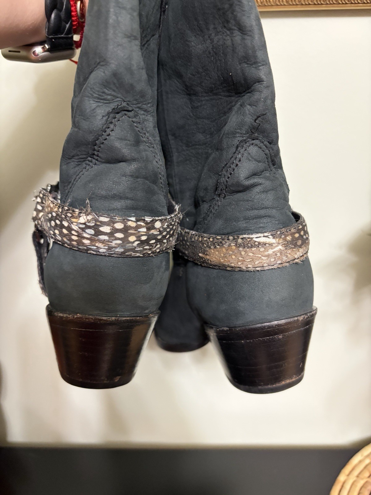 Vintage Angels Wonens Black Western Cowboy Boots US Size 8 Style 803101 MPN