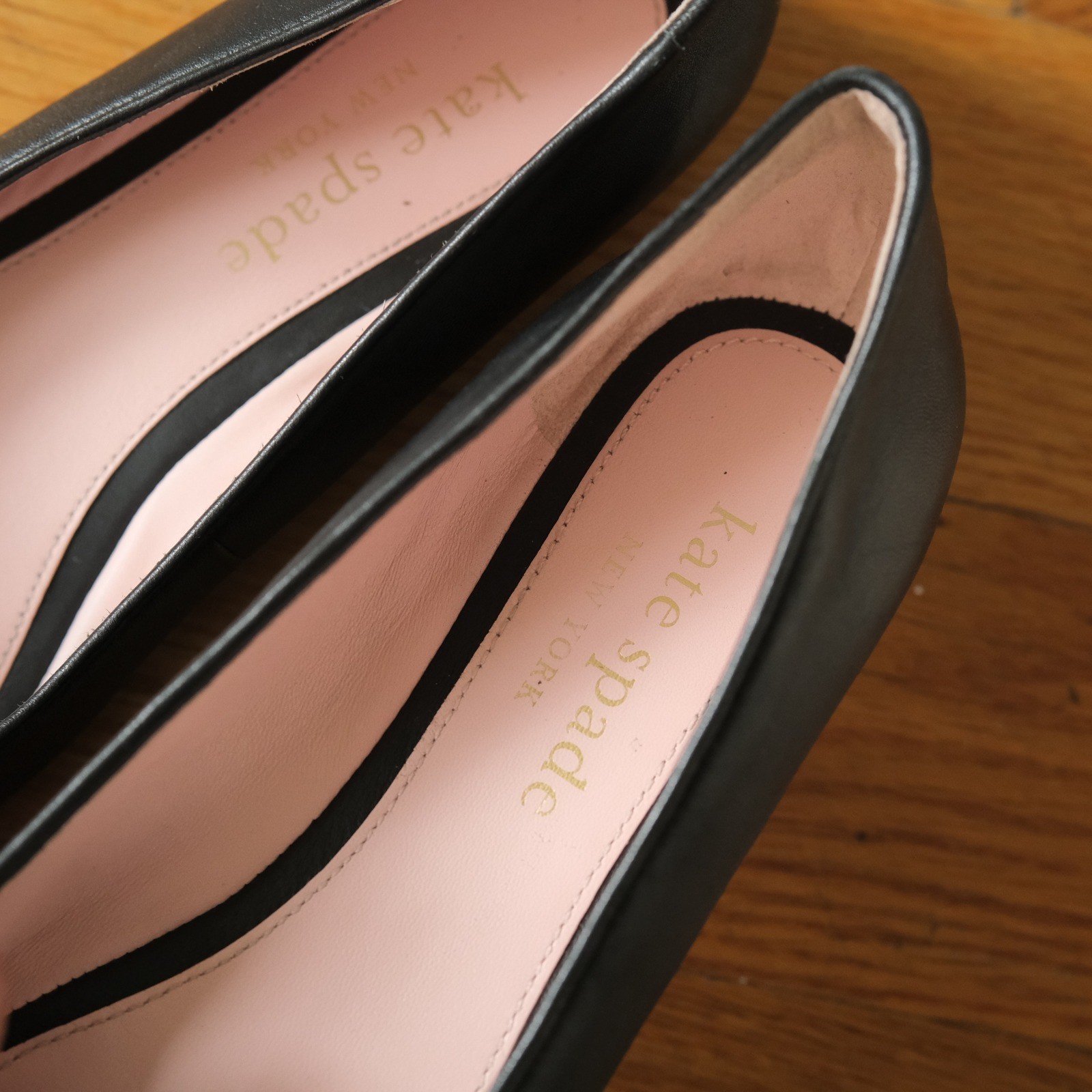 Kate Spade Bowdie Ballet Flats Women Black Bow Square Toe 6B Classic Designer