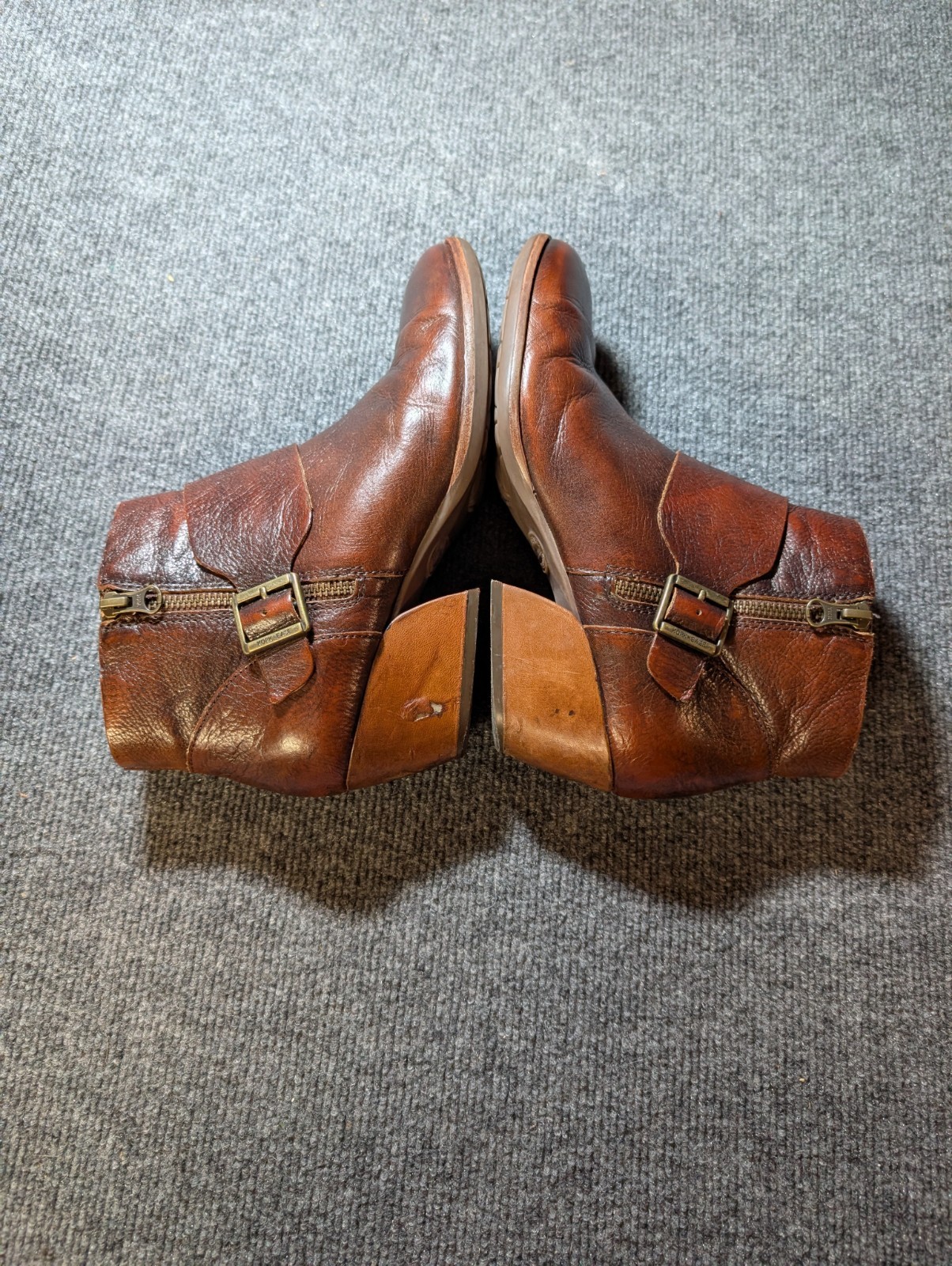 Kork-Ease Shoes Womens Size 10 Isa Brown Leather Side Zip Ankle Boots