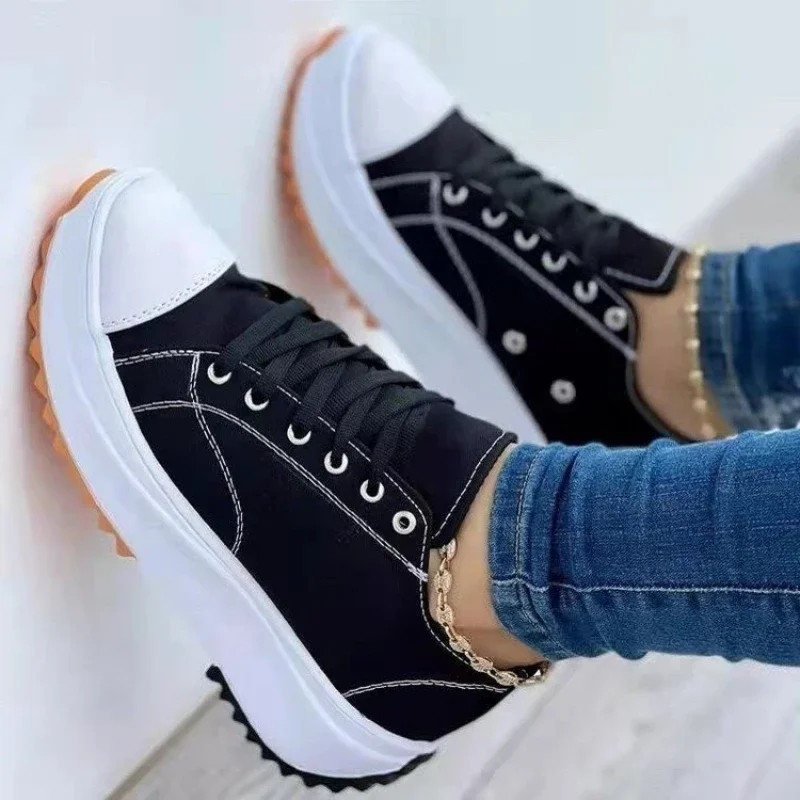 Summer New Women Fashion Casual Shoes Plus Size 42 Woman Platform Canvas