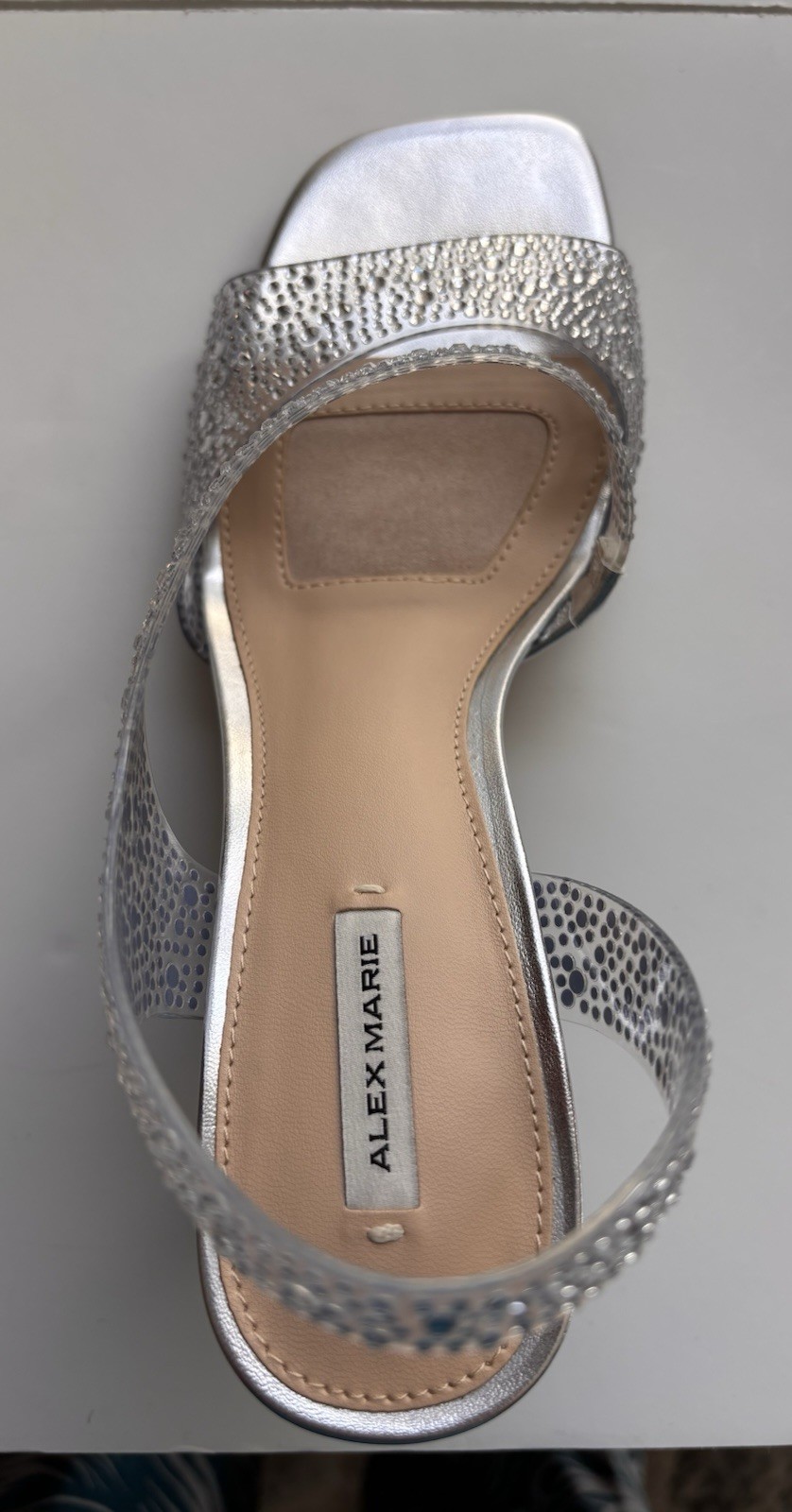 Silver Clear Rhinestone Evening Party Wedding Shoes Alex Marie Sutton