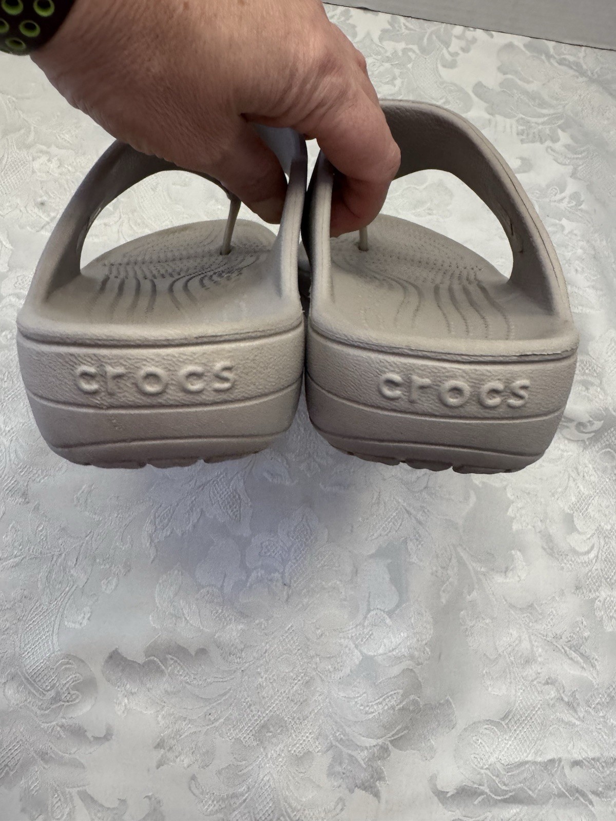 Crocs Sloane Platform Flip Flop Sandal Comfort Shoe Women’s 11 Gray Beach Pool