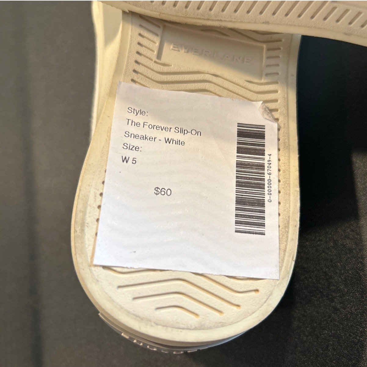 NIB Everlane “The Forever Slip-On Sneaker” – White, Women’s 5 / Men’s 3.5