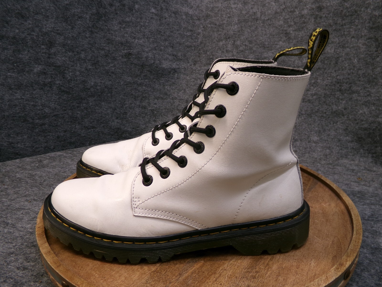 Dr. Martens Luana White Leather Lace Up Combat Boots Women Size 10 US