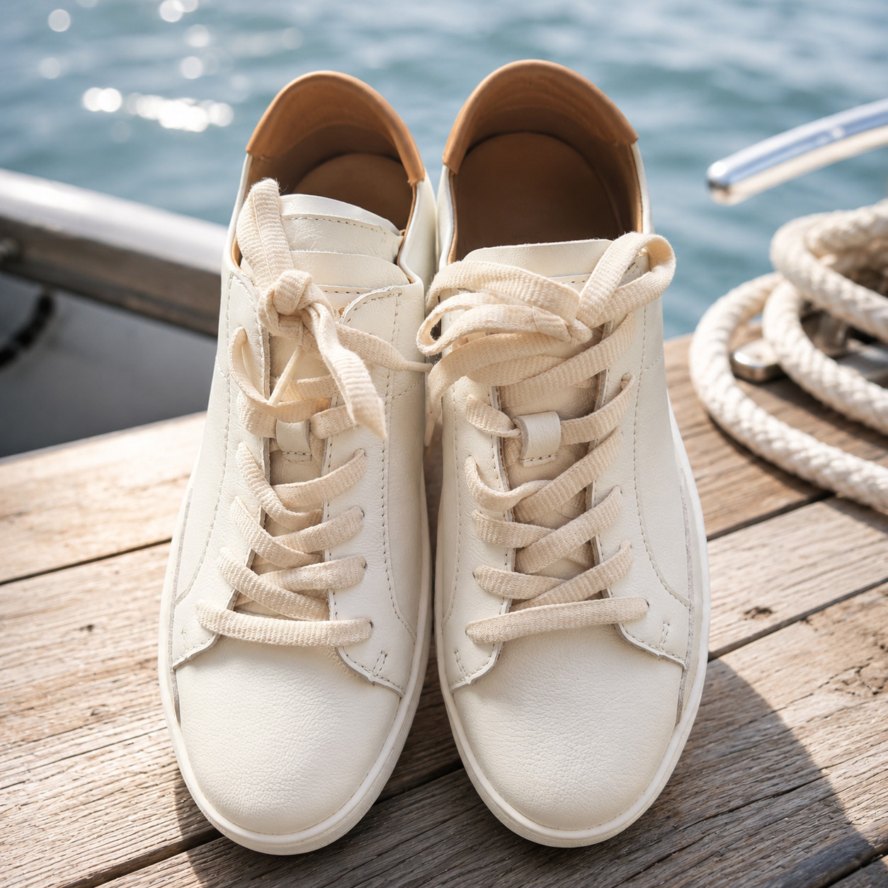 Soludos Ibiza Leather Sneakers Women’s 9.5 Oasis White New w/ Box