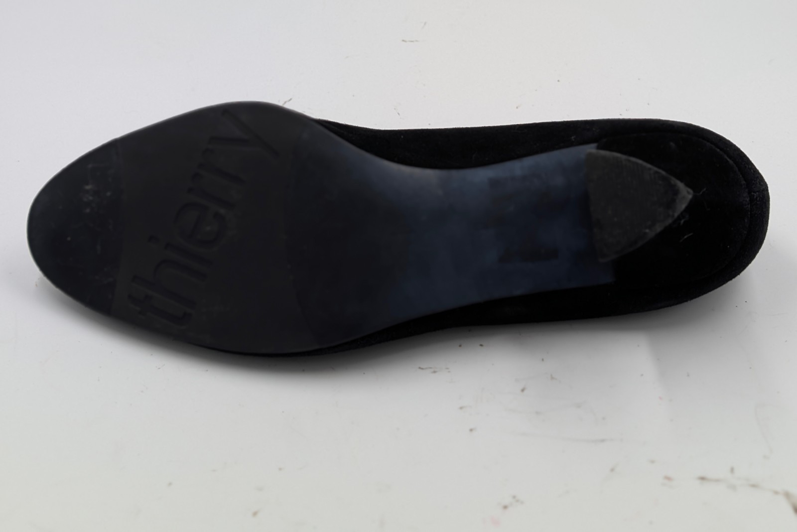 Thierry Rabotin Italy 38 US 7 1/2 Black Suede Pumps with Cutouts Italy