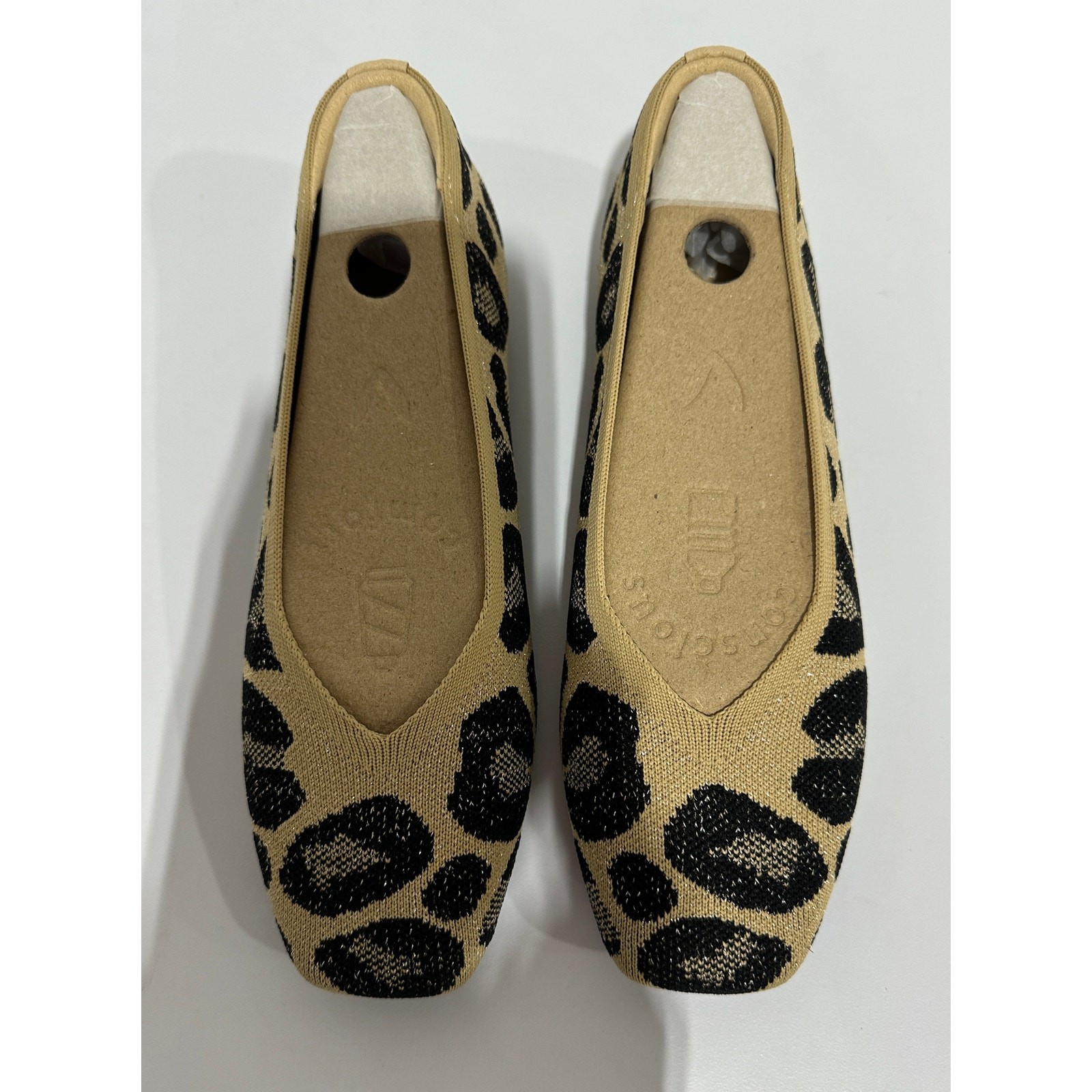 VIVAIA WOMEN’S MARGOT 2.0 FLAT SHOES METALLIC LEOPARD SIZE 38 NIB #10S