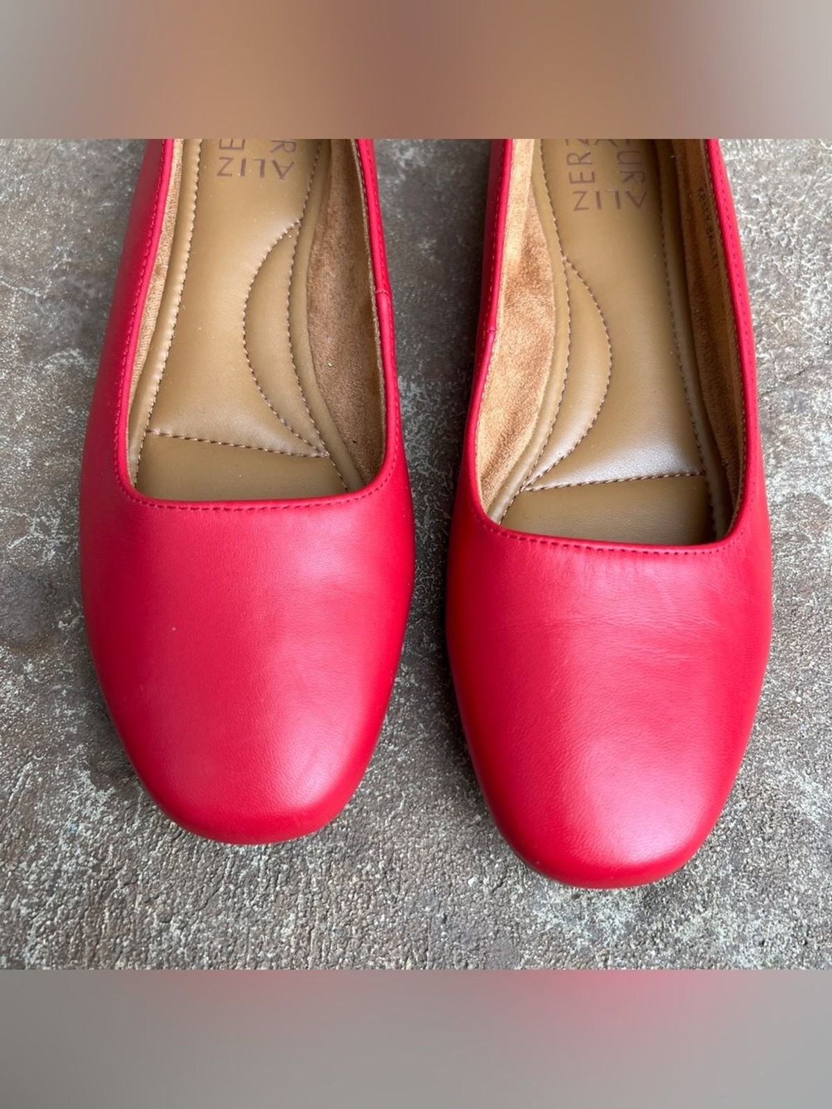 Naturalizer Kelly Red Leather Ballet Flats Sz 7