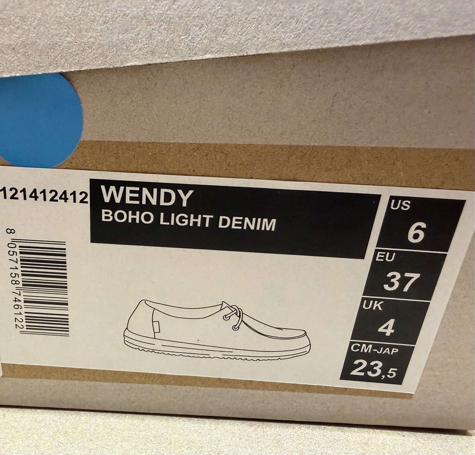 Hey Dude Women’s 6 Boho Light Denim- New In Box