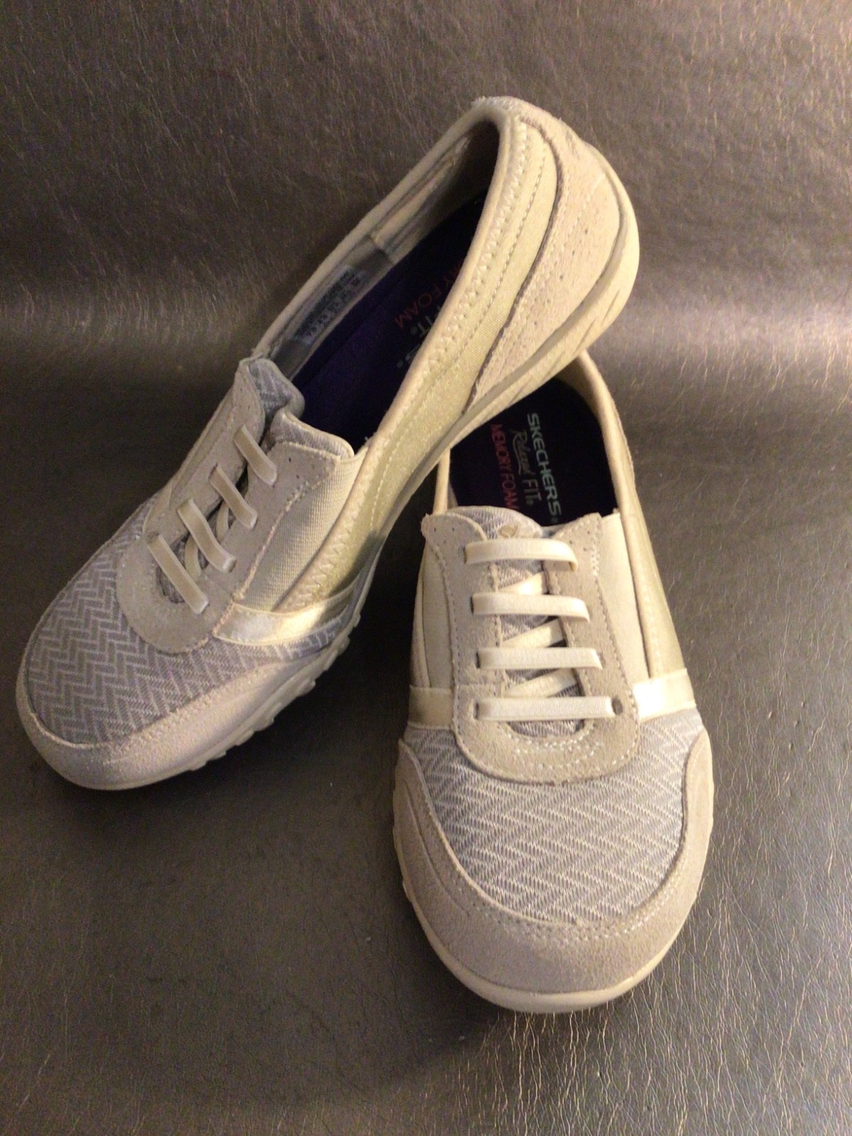 SKECHERS Relaxed Fit Slip-On Memory Foam 22495 Sneakers BEIGE Size 7.5