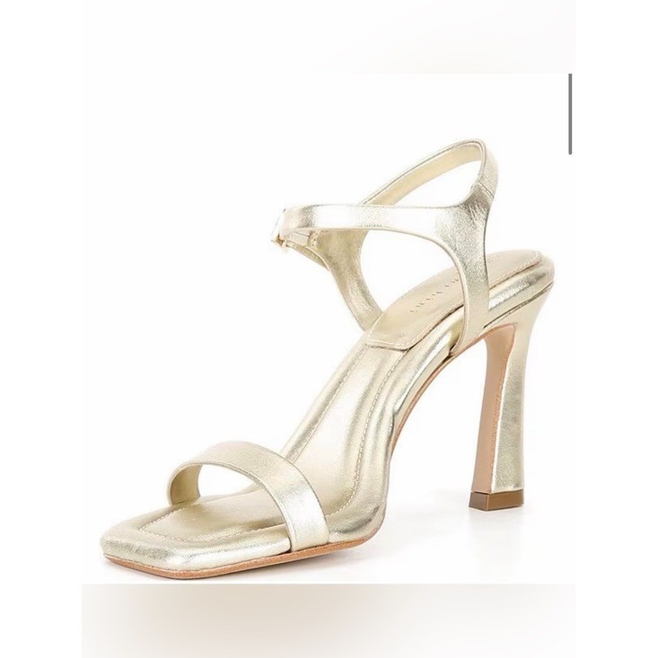 Gianni Bini Gold Strappy Heels Ankle Strap Sandals Size 8.5