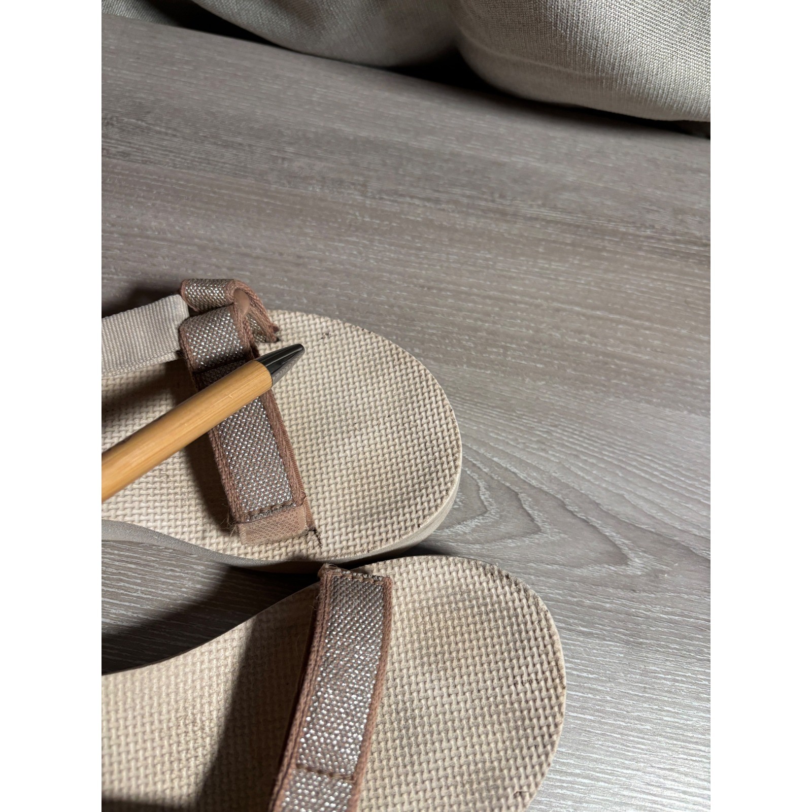 Teva Midform Universal Metallic Champagne Beige Platform Sandals Womens