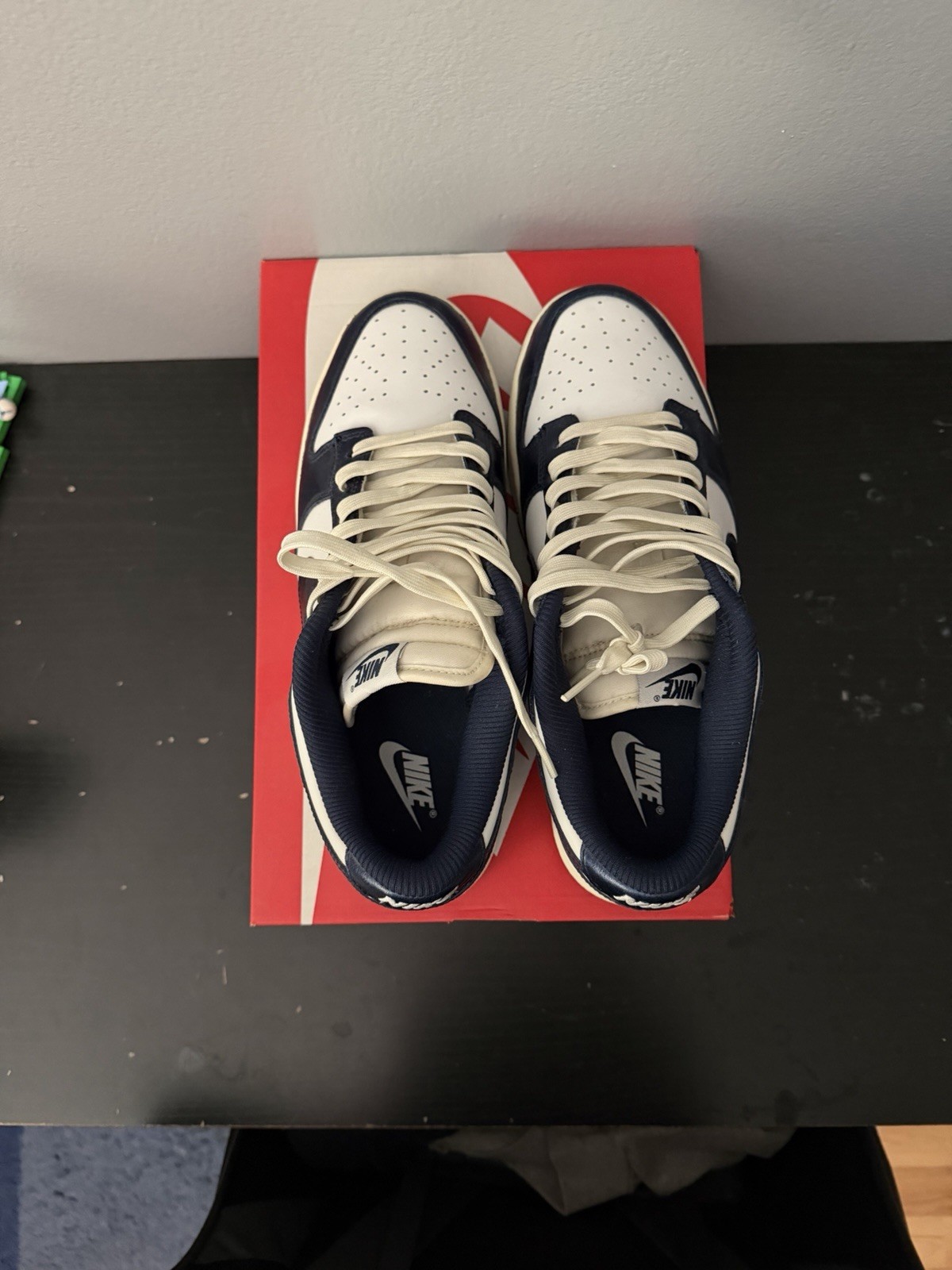 Nike Dunk Premium Low Vintage Navy Colorblock Leather Sneakers FN7197-100