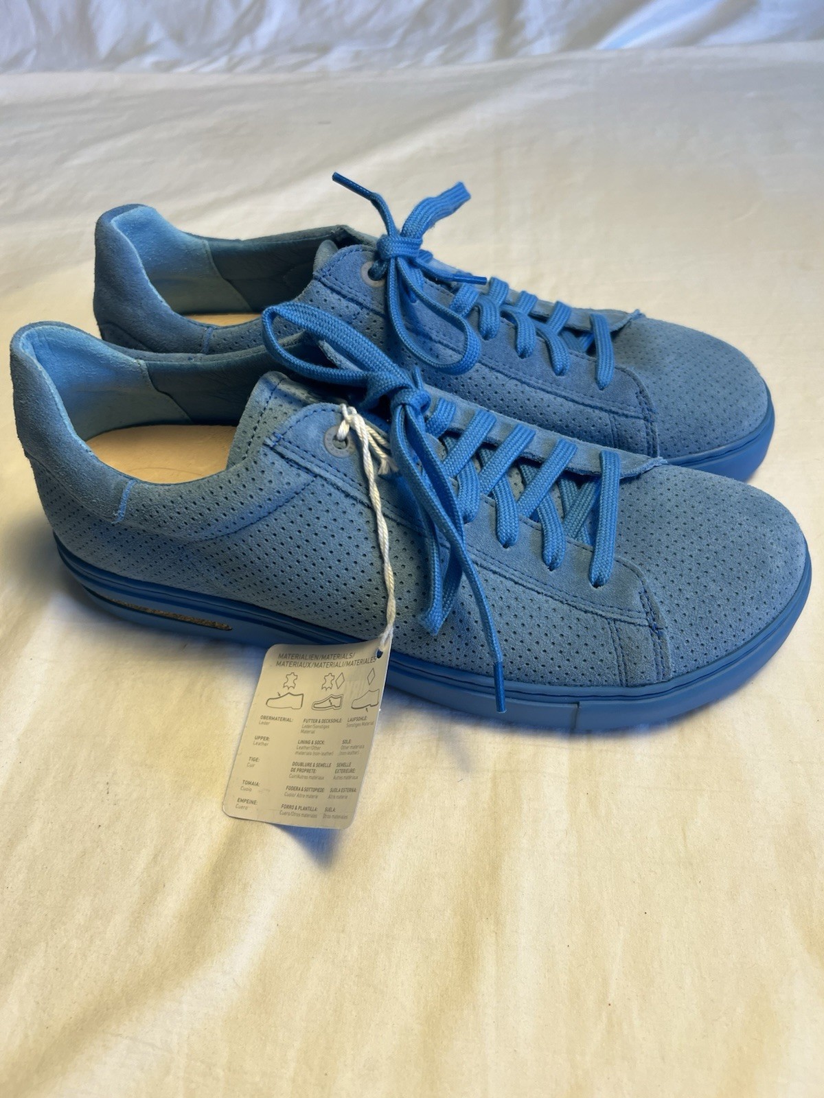 Birkenstock Bend Low Suede Blue Embossed Sneakers Size N EU 41 (W 10 / M 8) NEW