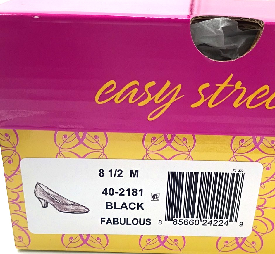 Easy Street Fabulous Round Cone Black Heel Pumps Women’s Size 8.5 M NEW w/ Box