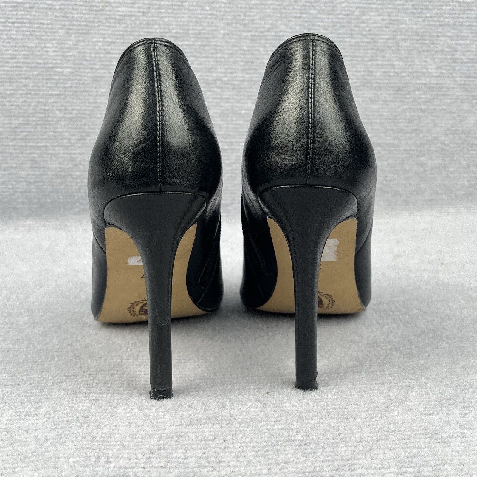Mi Piaci Black Leather Stiletto Ankle Booties Pointed Toe Zip EU 37 AU 6 US 7