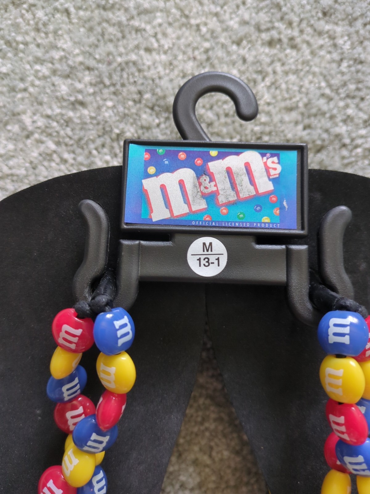 M&M’s Flip Flops Beaded Strap Candy Logo Sandles Woman’s Size M 30-31