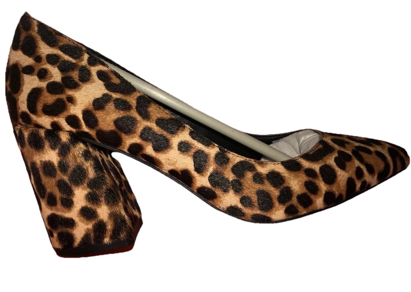 Sole Society TWILA Calf Hair Real Fur Leopard 5.5 M Animal Print Heels Women New