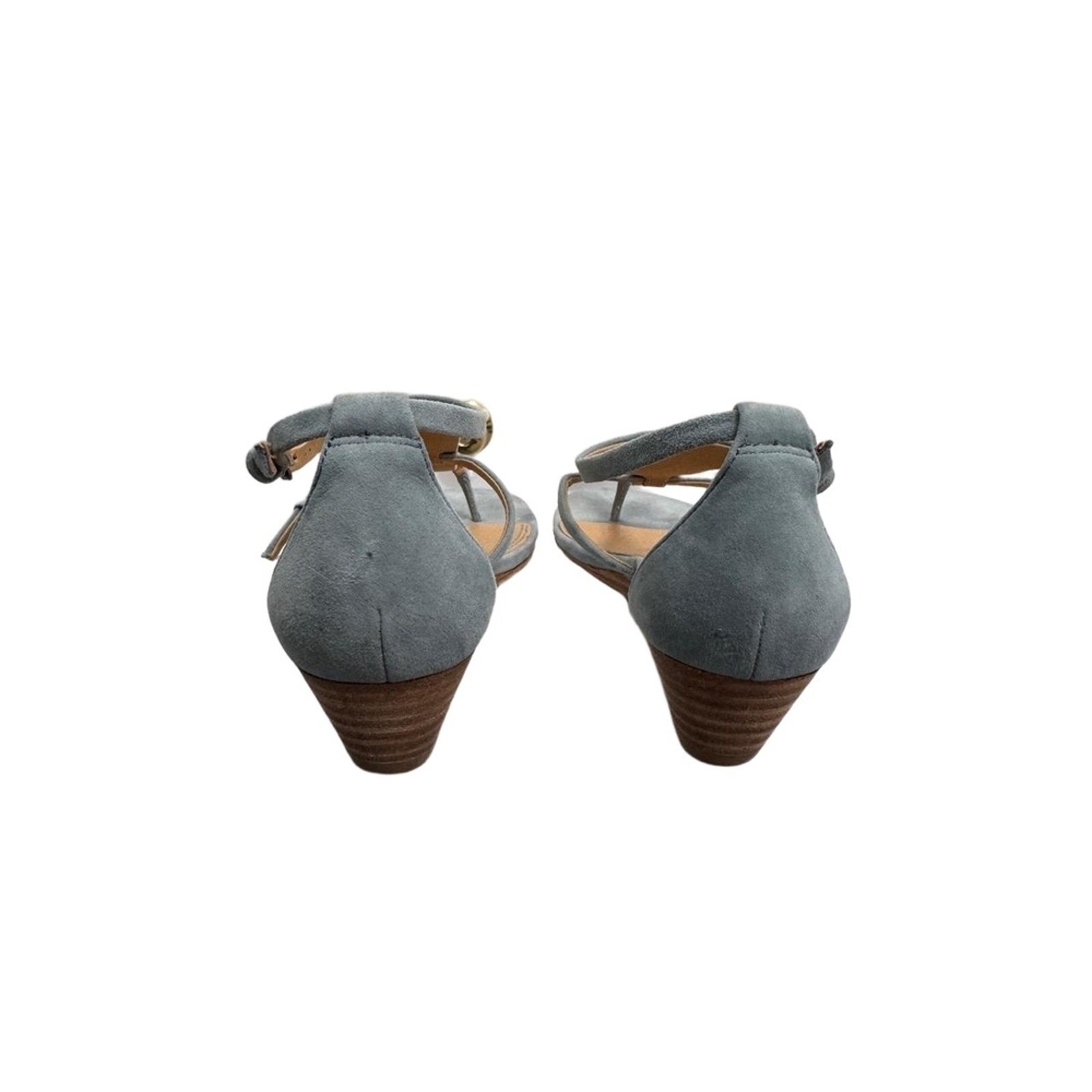 Splendid Sandals Womens 6.5 Light Blue Suede T-Strap Feminine Summer Leather