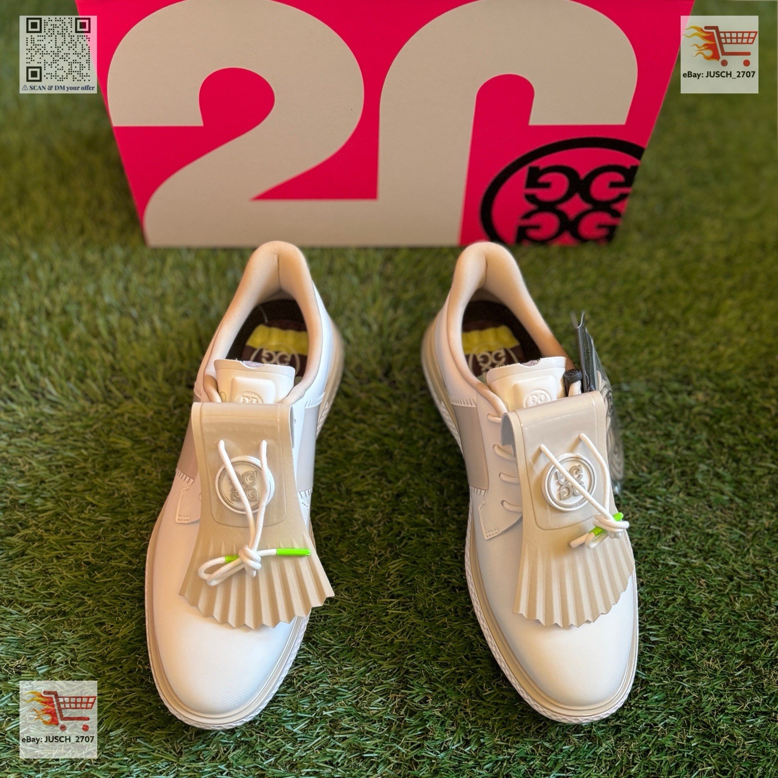 G/Fore Gallivan2r Golf Shoes Sneaker⛳️ LADIES US 8.5 Khaki Stone Stripe Kiltie