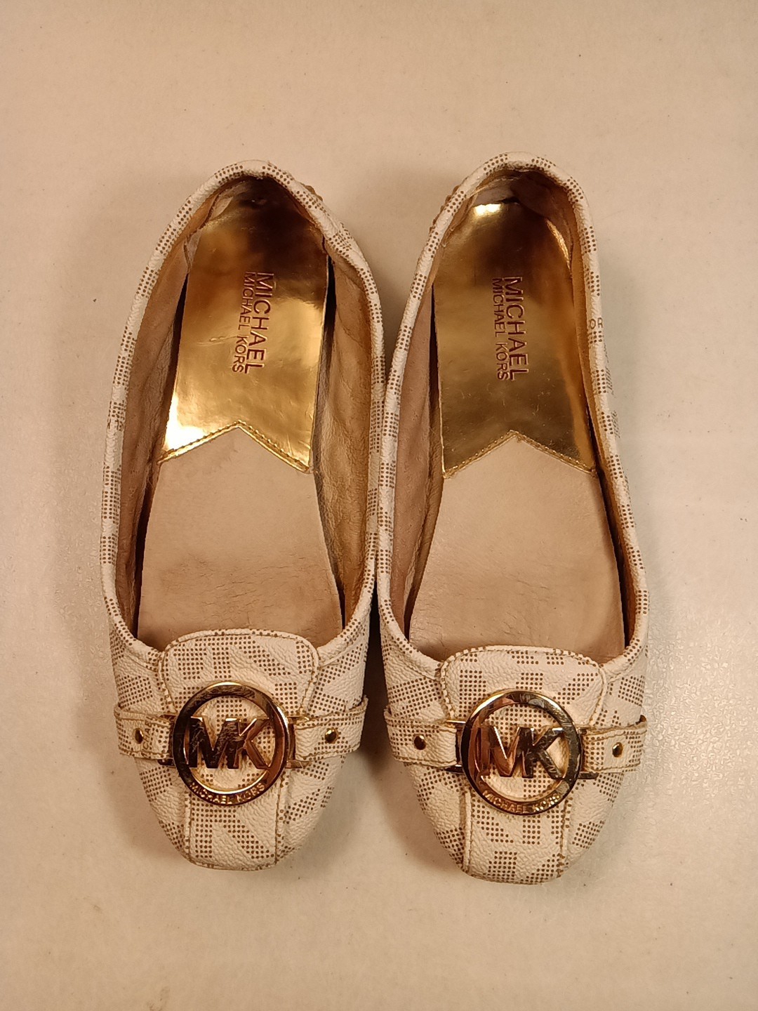 Michael Kors Women’s Logo Flats- Gold Logo Medallion- See Description For Size