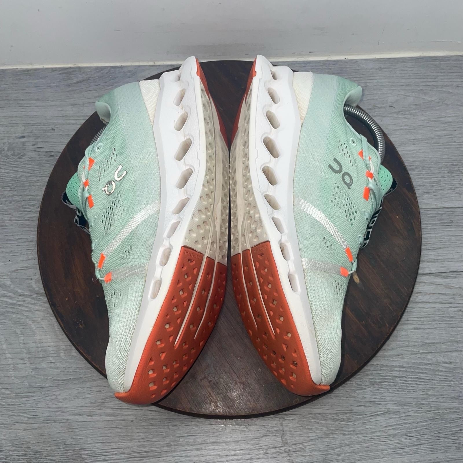 On Cloudsurfer Mint Green Orange Road Running Shoes 3WD10441071 Womens 9.5